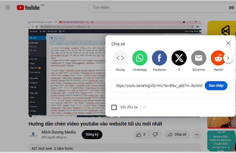 Chèn video youtube vào website - Ảnh 3