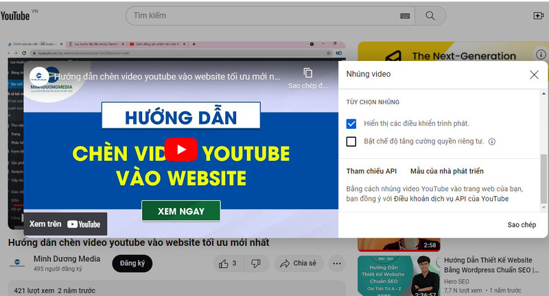 Chèn video youtube vào website - Ảnh 4