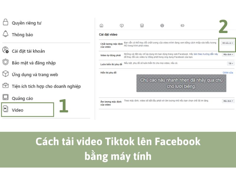 Cách tải video Tiktok lên Facebook bằng máy tính