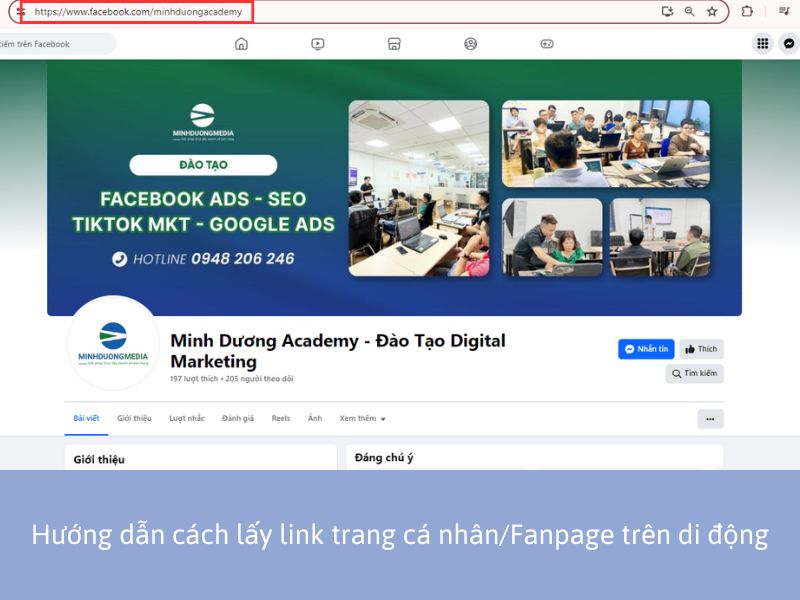 Hướng dẫn cách sao chép link trang cá nhân/Fanpage trên máy tính