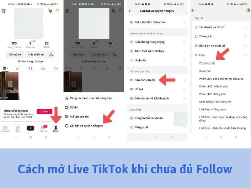 Cách mở Live TikTok khi chưa đủ Follow