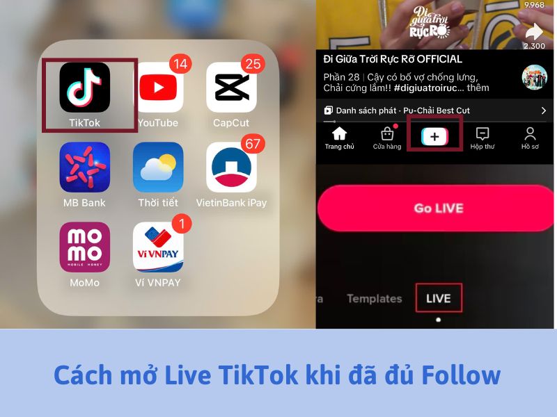 Cách mở Live TikTok khi đã đủ Follow